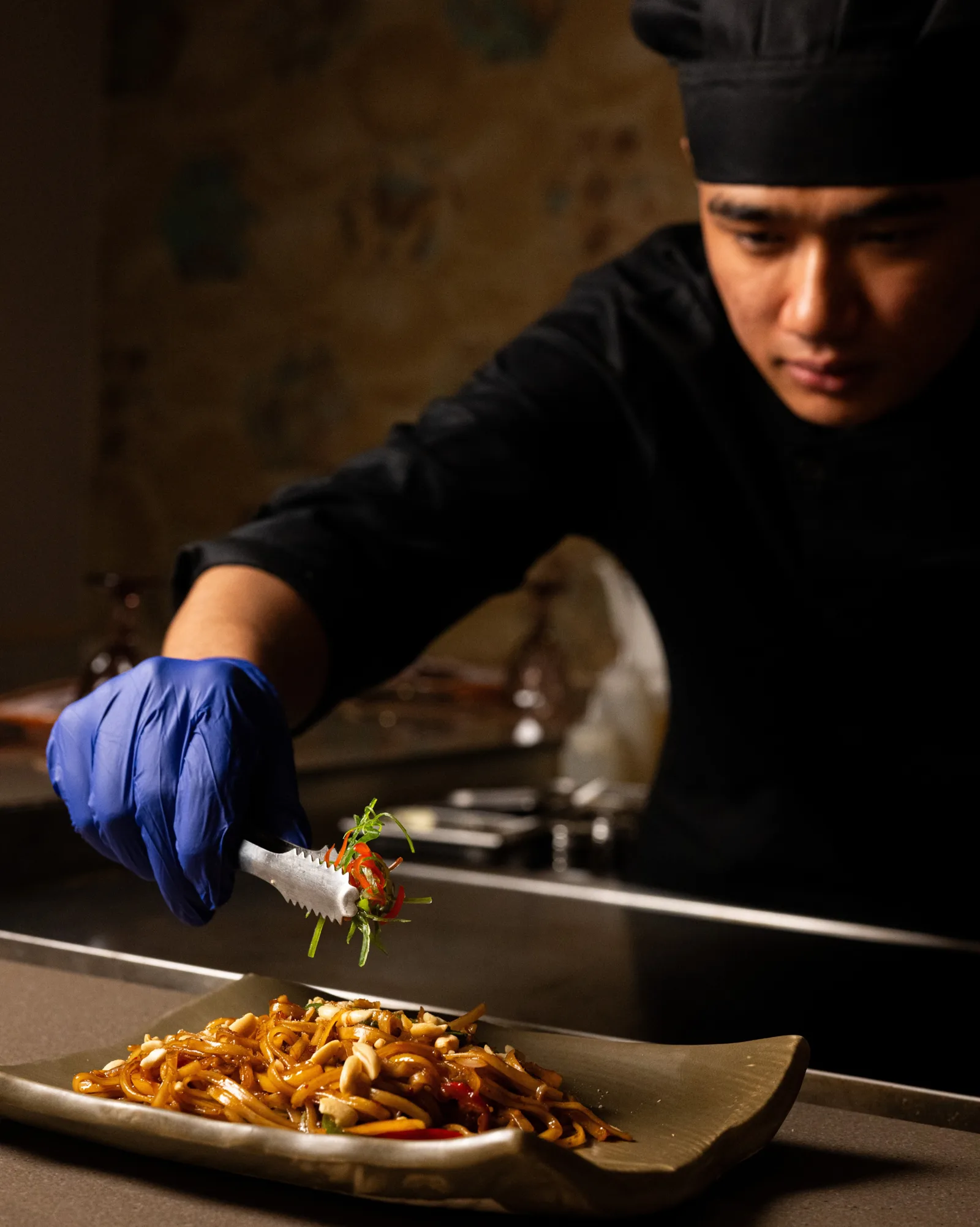 Chef at the teppanyaki grill